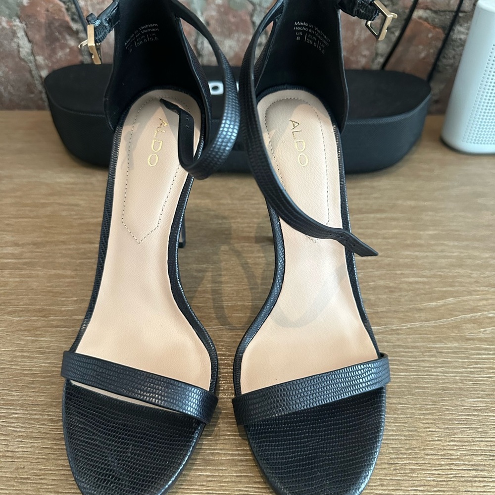 ALDO Elegant Black Strappy Heels